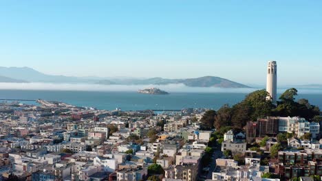 Aerial:-Beautiful-cityscape-and-Coit-tower-view-part-12,-drone-view