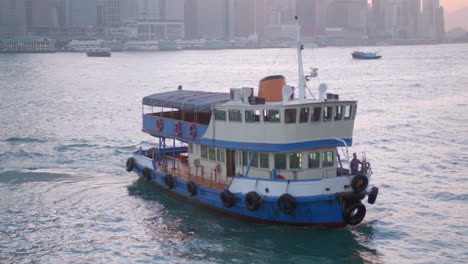 Star-Ferry-Pier-historic-boat-navigating-on-Victoria-Harbour