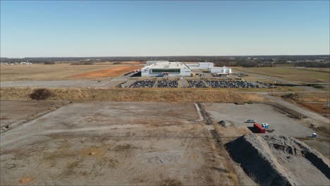 DJI-Mavic-Air-2-flying-over-LG-plant-in-Clarksville,-Tennessee