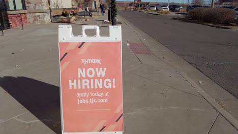 Now-Hiring-sign-outside-of-TJ-Maxx-store