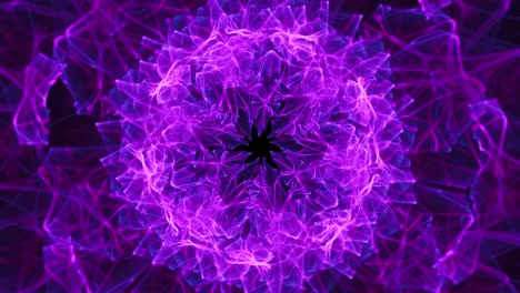 Fractal-De-Flor-Púrpura-Etérea-Astral---Resumen-En-Bucle-Sin-Interrupciones,-Telón-De-Fondo-Artístico-Caleidoscópico,-Arte-Lineal-De-Galaxias-Cósmicas-De-Geometría-Espiritual---Excelente-Para-Música-Vj-Y-Fondos-Meditativos