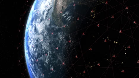 Globales-Positionierungssystem-Gps-Von-Navigationssatelliten-Oder-Satnav-übertragen-Datenabdeckung-Rund-Um-Den-Planeten-Erde
