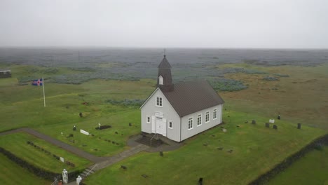 Strandarkirkj,-the-Church-of-Iceland-with-drone-video-pulling-out