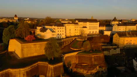 Golden-hour-in-Luxembourg-city-drone-footage