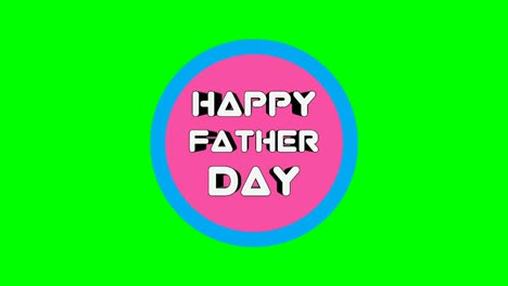 4K-Animated-Happy-Father's-Day-cartoon-text-on-green-background