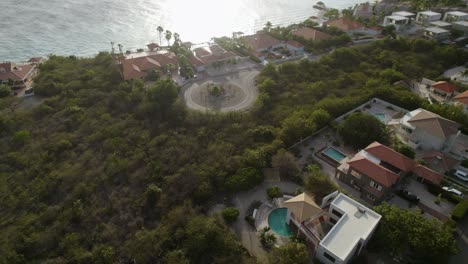 Aerial-orbit-over-the-vacation-houses-in-the-Caribbean