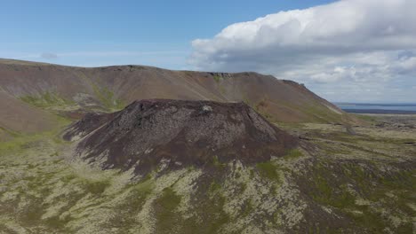 Fly-Over-StÃ³ra-Eldborg-Crater-On-Reykjanes-Peninsula-In-Iceland