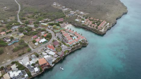 Aerial-orbit-over-the-Playa-Lagun-in-Curacao