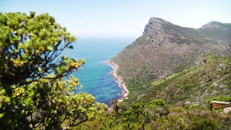 Blick-Auf-Das-Meer-Vom-Gipfel-Des-Cape-Point-Auf-Der-Kaphalbinsel,-Südafrika