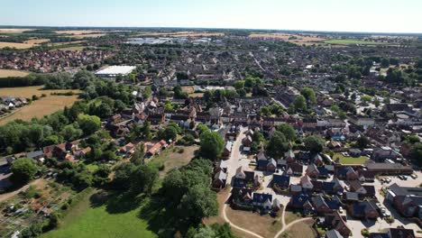 Hadleigh-Town-Suffolk,-Vereinigtes-Königreich,-Drohnen-Luftaufnahme