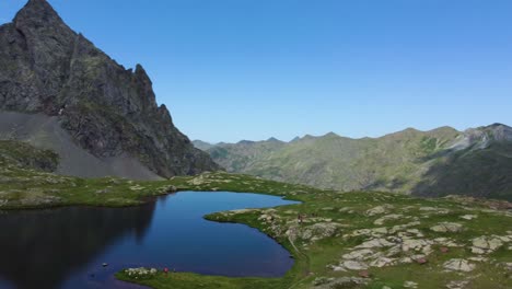 Drone-view-of-a-mountain-lake-in-the-Pyrenees