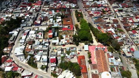 San-Cristobal-de-las-Casas,-Church,-Drone-Shot,-Mexico,-Chiapas-4K