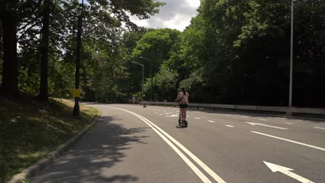 Slow-motion-footage-of-cyclists-riding-in-the-Central-Park