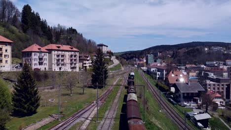 Aerial-View-Abandoned-Train-Station-in-Switzerland