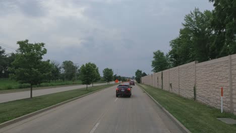 Traveling-in-the-Chicago-Illinois-area,-suburbs,-streets,-and-highways-in-POV-mode-us-30-near-Frankfort-Illinois-road-construction