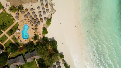 Nungwi-Beach,-Zanzibar---Tanzania---June-18,-2022---Resort-on-the-coast-of-the-Indian-ocean-in-Nungwi-Beach-with-a-swimming-pool