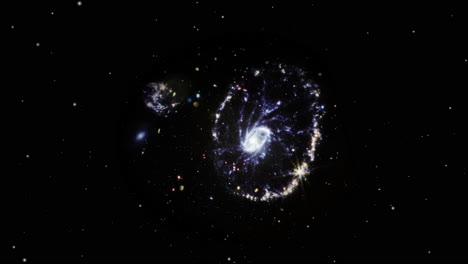 Fliegen-Sie-Im-Sternbild-Bildhauer-In-Richtung-Der-Cartwheel-Galaxie