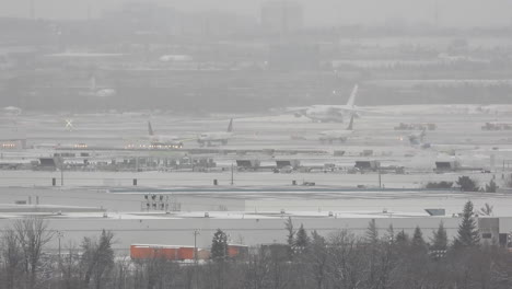 Wide-view-of-Antonov-An-124-Ruslan-stuck-at-Toronto-Airport,-due-Canada-Sanctions-against-Russia,-After-Ukraine-Invasion