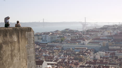 Panoramic-Cityscape-View-of-Downtown-Lisbon-from-Saint-George's-Castle