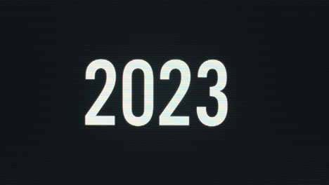 Nahaufnahme-Von-2023,-Das-Mit-Blinkendem-Cursor-Auf-Einen-Alten-Computermonitor-Getippt-Wird