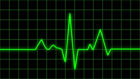 Motion-Graphic-created-of-a-heatbeat-monitor-pulsing-from-left-to-right-on-a-green-scope-background