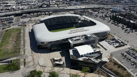 Drone-shot-orbiting-the-Banc-Of-California-Stadium-in-Los-Angeles