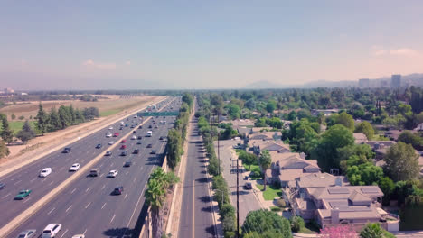 Traffic-on-a-freeway-headed-through-Encino-California