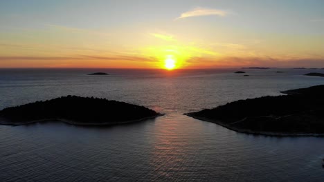 A-drone-video-of-a-sunset-over-the-island-of-Jaz-in-Croatia