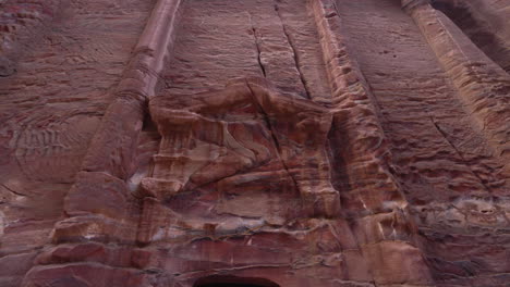 A-Reveal-Shot-of-Ancient-Temple-Facade-Carved-Out-of-the-Sandrock-in-Ancient-City-of-Petra