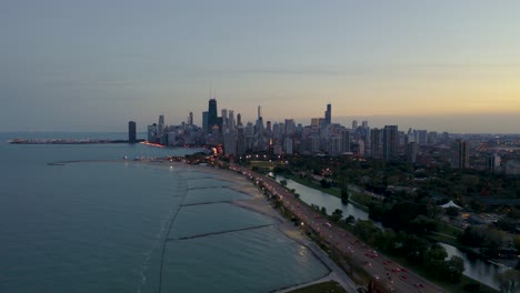 October-aerial-drone-footage-Chicago,-Illinois