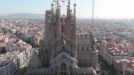 Aerial-View-Of-Sagrada-Familia,-Barcelona,-Spain