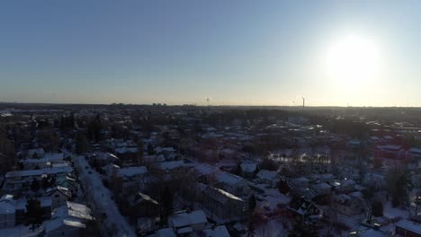 Beautiful-drone-footage-of-Finnish-city-landscape-in-the-winter