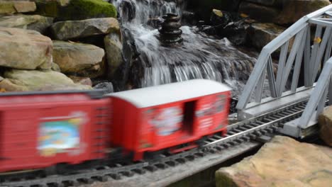 Toy-Train-in-a-Christmas-display-in-Gatlinburg-Tennessee