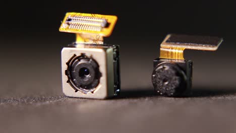 Macro-Close-Up-Of-Smartphone-Back-And-Front-Camera-Lenses