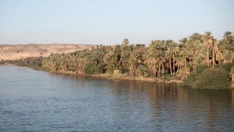 Kreuzfahrt-Auf-Dem-Nil-In-Ägypten-Auf-Einem-Kreuzfahrtschiff-Mit-Blick-Auf-Die-Palmen-Bei-Sonnenuntergang