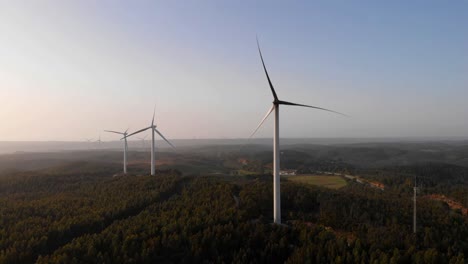 Aerial-shot-of-windmill-turbine-approaching-to-the-turbine