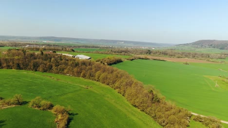 Aerial-shot-of-the-wide-Farmland