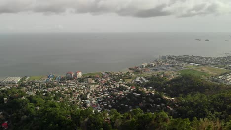 Aerial-view-of-Port-of-Spain-the-capital-city-of-Trinidad-and-Tobago-known-for-its-carnival-and-soca-music