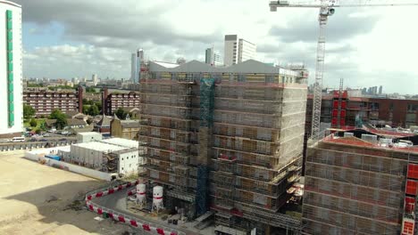 Aerial-shot-of-Construction-site-in-London