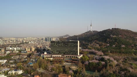 Grand-Hyatt-Hotel-from-Drone-with-the-YTN-tower-in-the-background---Seoul-Korea