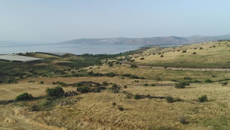Aerial-footage-of-The-Sea-of-Galilee-in-Israel