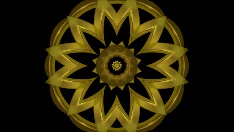 Kaleidoskop-Blumengold-abstrakter-Bewegungshintergrund