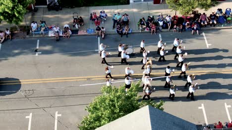 Static-aerial-as-marching-band-disappears-from-frame-in-4th-of-July-parade