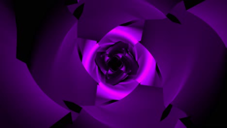 Hipnótico-Túnel-Interminable-Y-En-Bucle-De-Formas-Abstractas-Reflectantes-De-Color-Rosa-Y-Púrpura