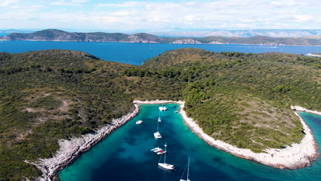 Paklinski-Islands,-Croatia-aerial-video-of-Paklinski-Islands-taken-by-drone-camera