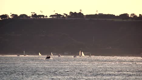 Sailors-in-the-San-Diego-harbor-at-sunset