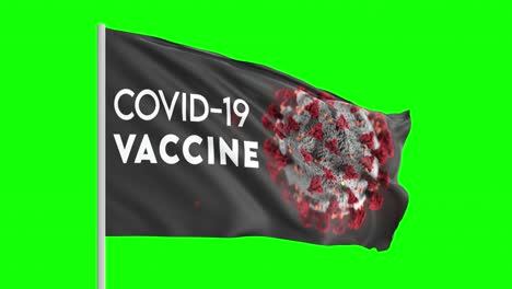 Covid-19-Impfstoffflagge-Auf-Grünem-Bildschirm-4k
