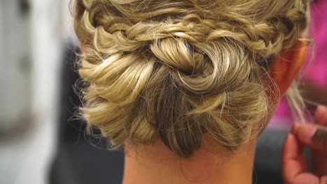 Close-up-shot-of-the-back-of-a-bride's-fancy-hair