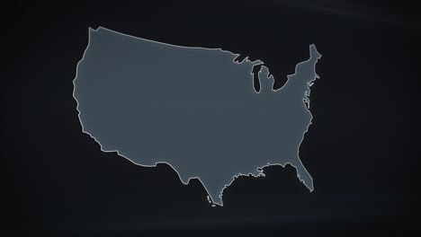 USA-Karte-Auf-Dem-Fernsehbildschirm