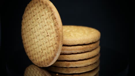 Stack-Of-Digestive-Biscuits-Isolated-On-Black-Background